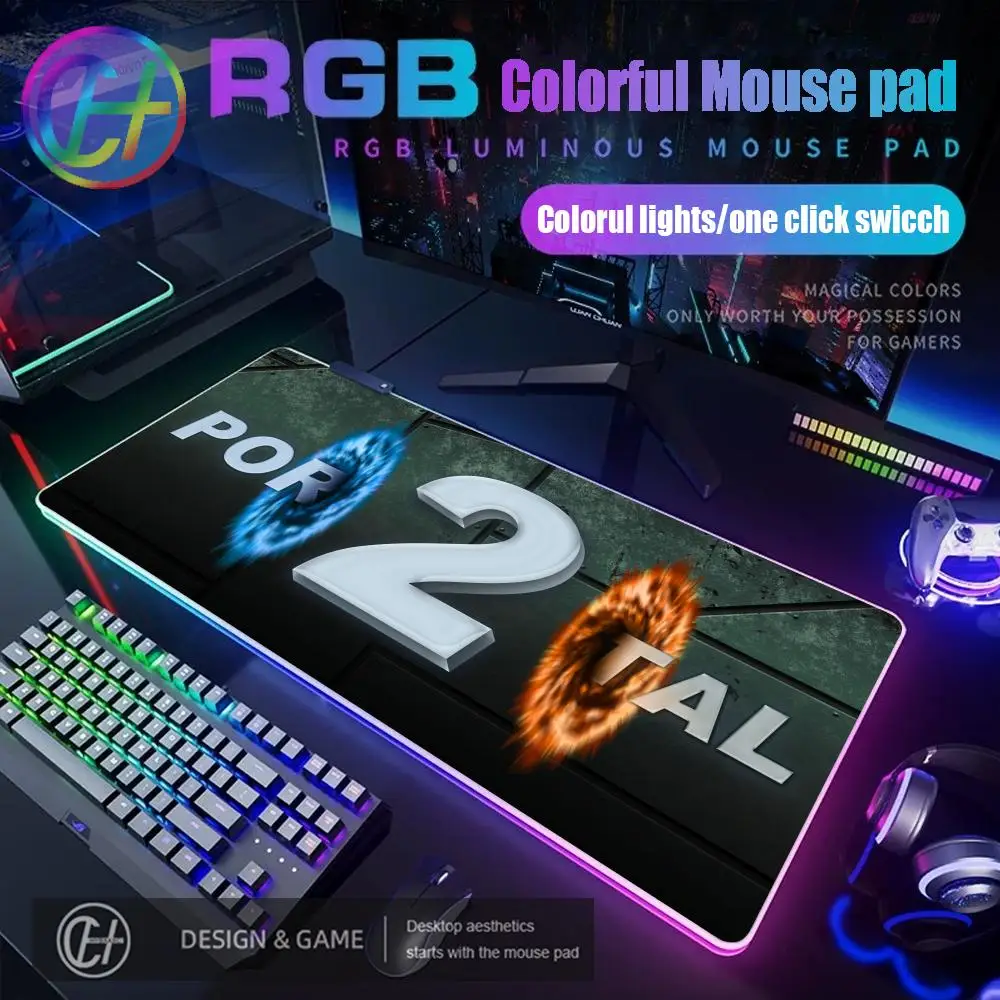 

900x400x3mm HYBXAXC Mouse Pad RGB Gaming Mouse Pad Desk Mat HD Gamer Large LED Light XXL portal 2 RGB Mouse Pad