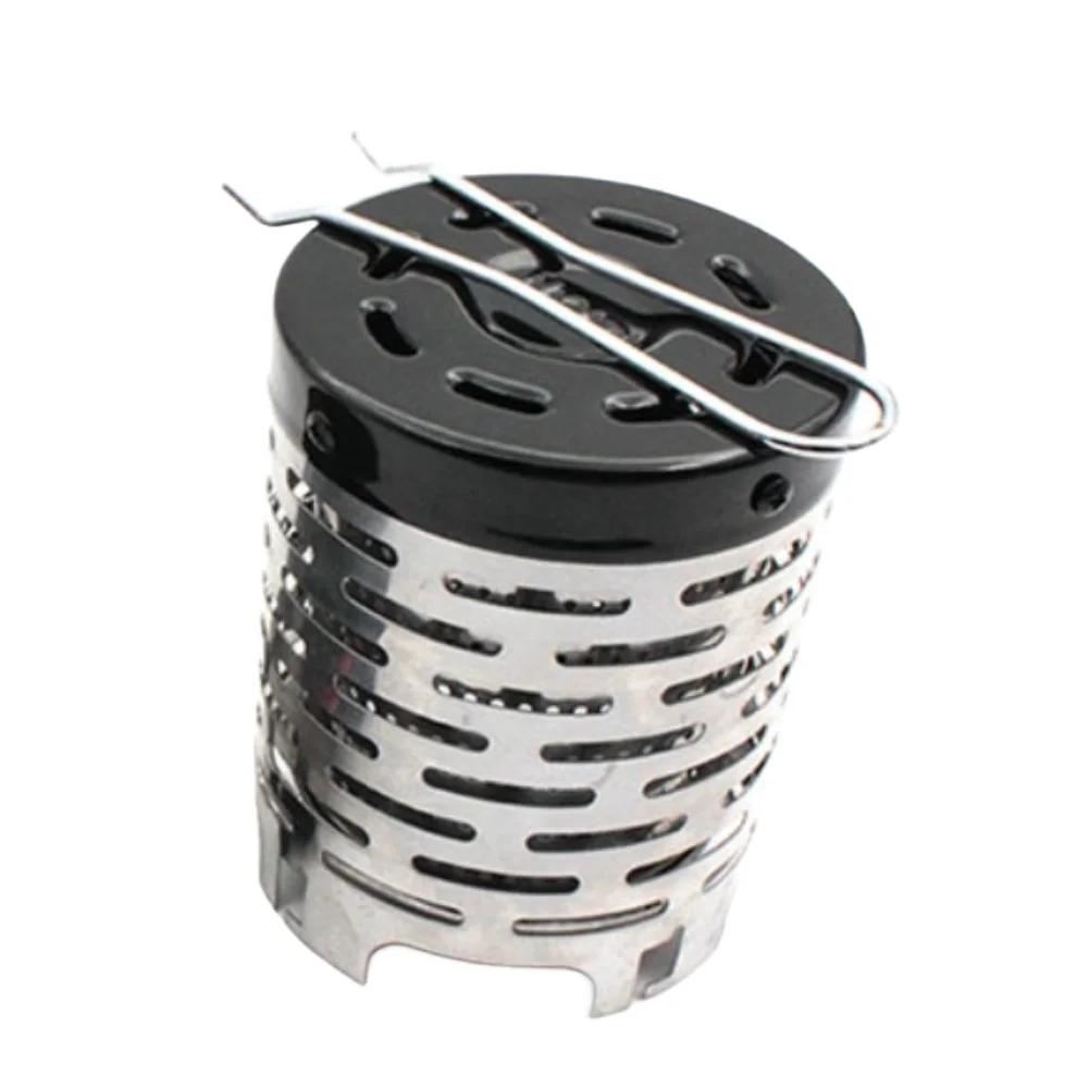 Portable Camping Stove Heater Stainless Steel Construction 11.5 x 14.5cm Four Directional Slots for Secure Placement