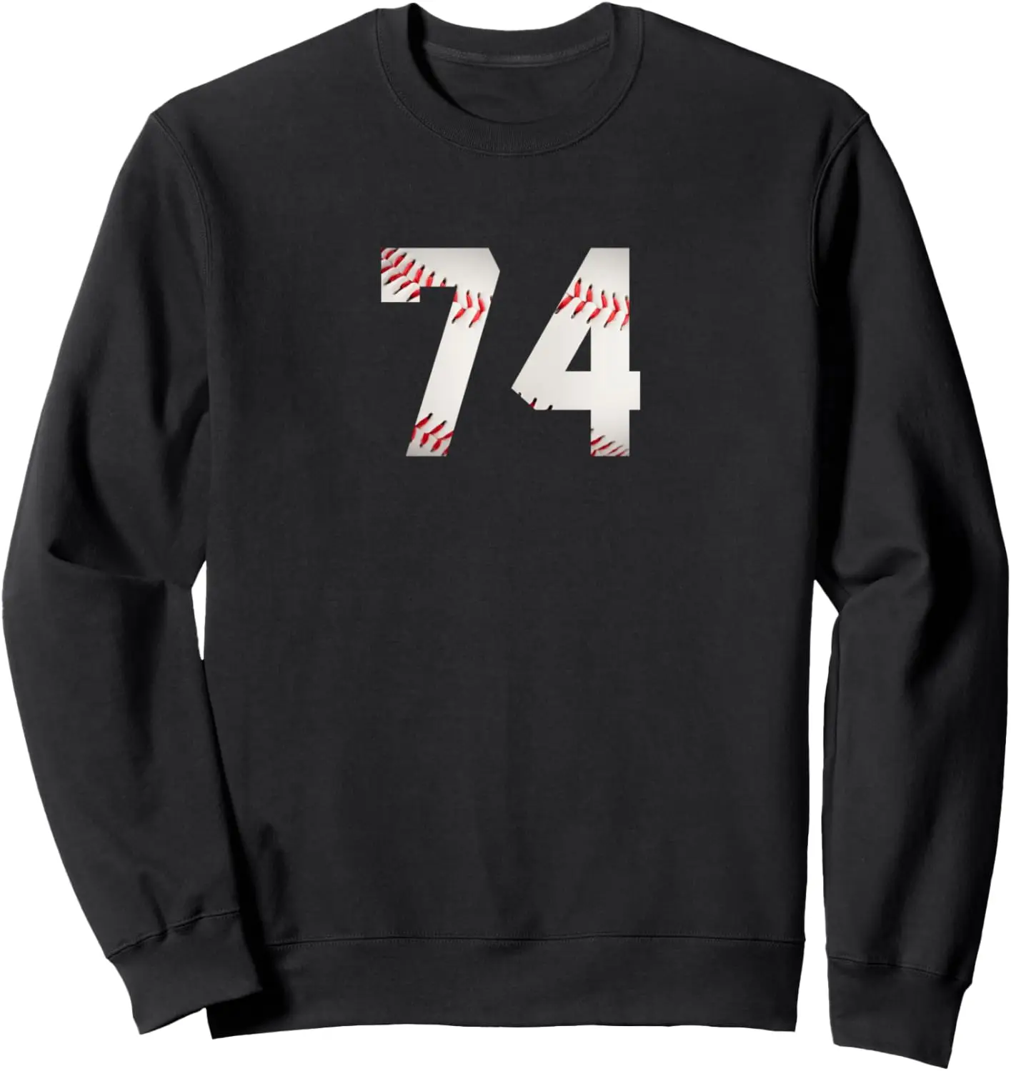 Number 74 - Minimalist Birthday Baseball Player Numbered Sweatshirt