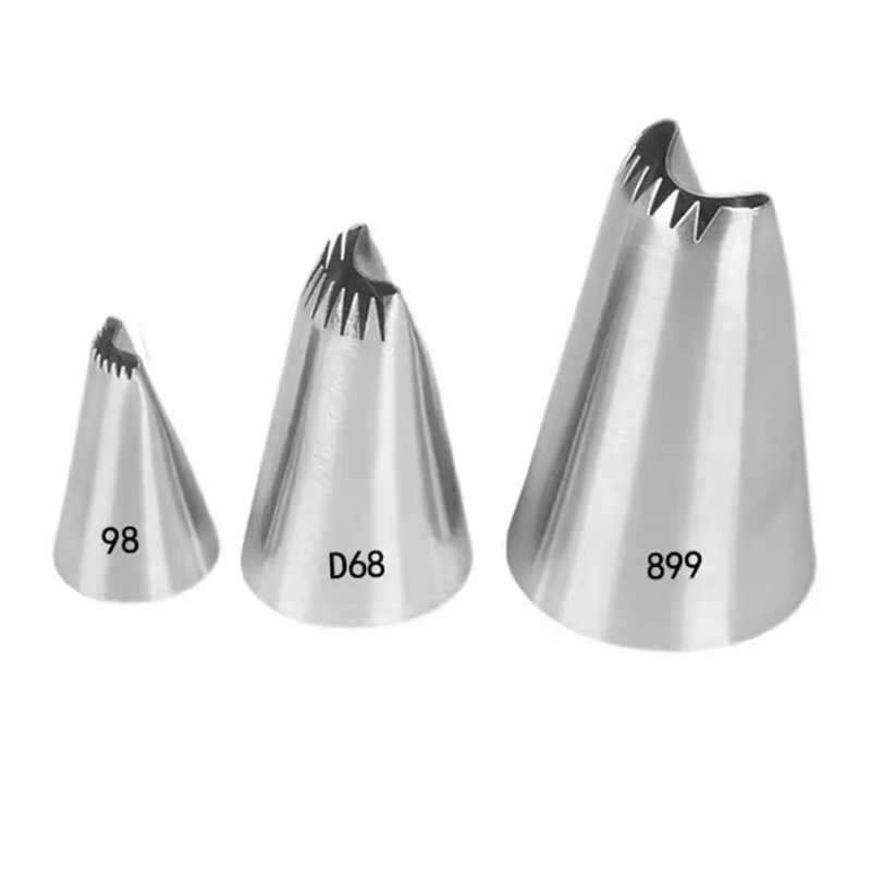 3pcs #888 #D68 #98 Icing Tips Piping Nozzle Cake Cream Decoration Tip Staniless Steel Tools Bakeware Create Lotus Flower Petals