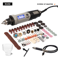 HILDA Electric Drill Rotary Tool mini grinding machine Electric Tools Variable Speed 400W Mini Drill 6 position Rotary Tools