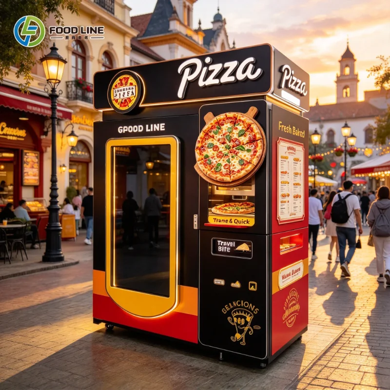 Fast Pizza Hot Food Vending Machine Pizza Vending Machine Digital Automatic Pastry Maker with Oven Pizza Distributor Dispenser