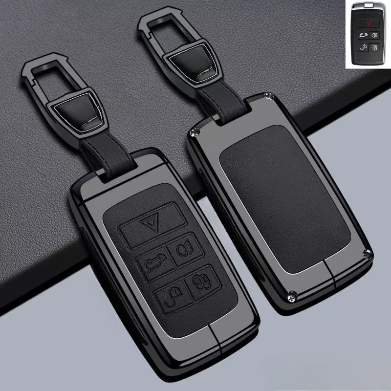 Zinc Alloy Key Fob Cover for Jaguar XEL/XFL/E-PACE/F-PACE/F-TYPE/XF/XE/XJL/I-PACE, Heavy Duty Metal Case Shell with Keychain - view 3