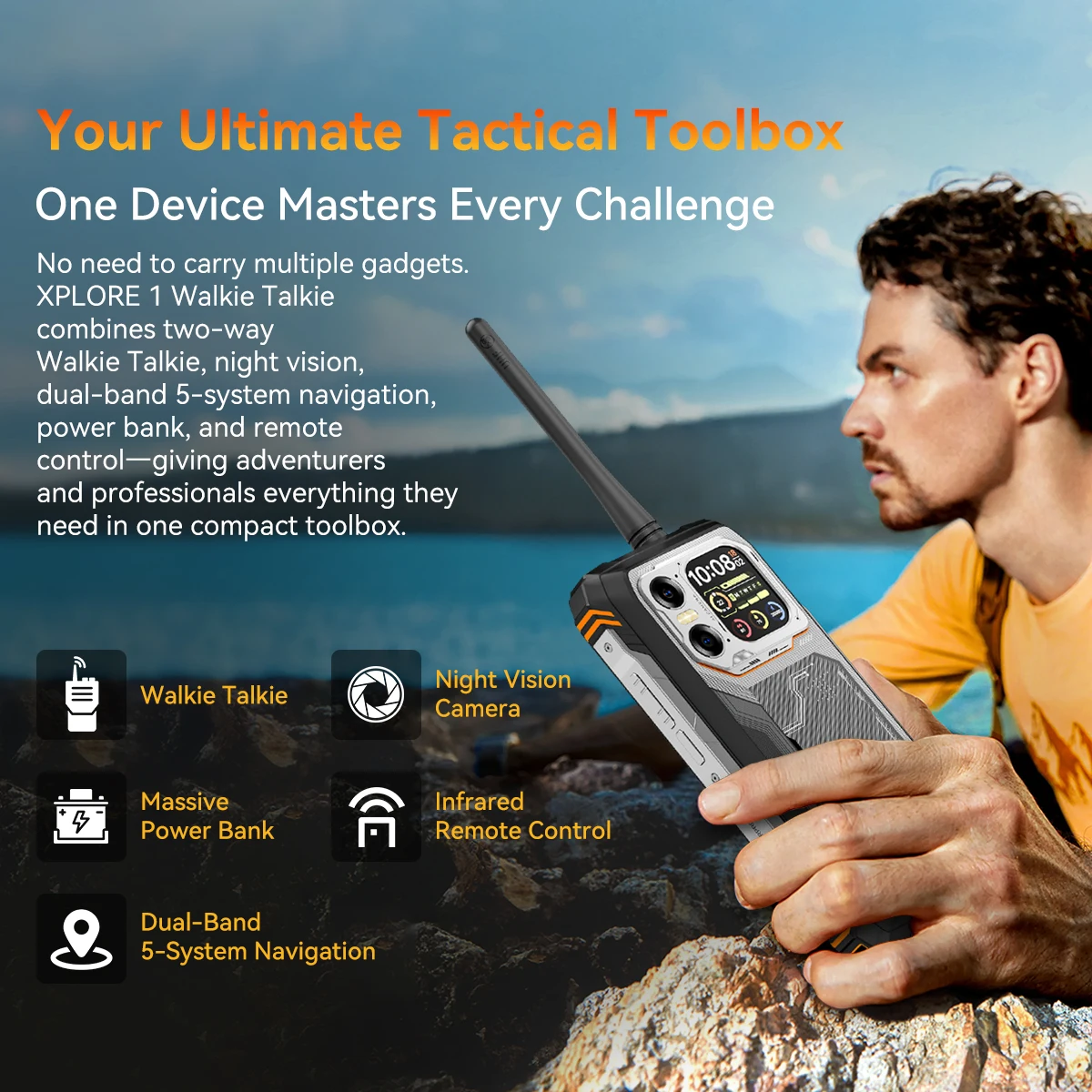 Blackview XPLORE 1 Walkie-Talkie, robustes Smartphone, MediaTek-Dimensität 7050,20000 mAh 6,78 Zoll 120 Hz Display, 64 MP, mit Walkie-Talkie