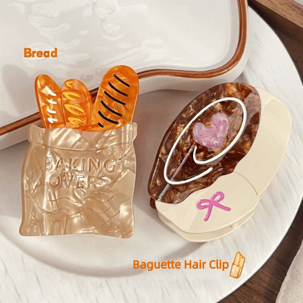 

Creative Acetic Acid Acetate Bread Hair Claw Cherry Dessert Animal Hair Clip Korean Style Headdress Hairpin Daily