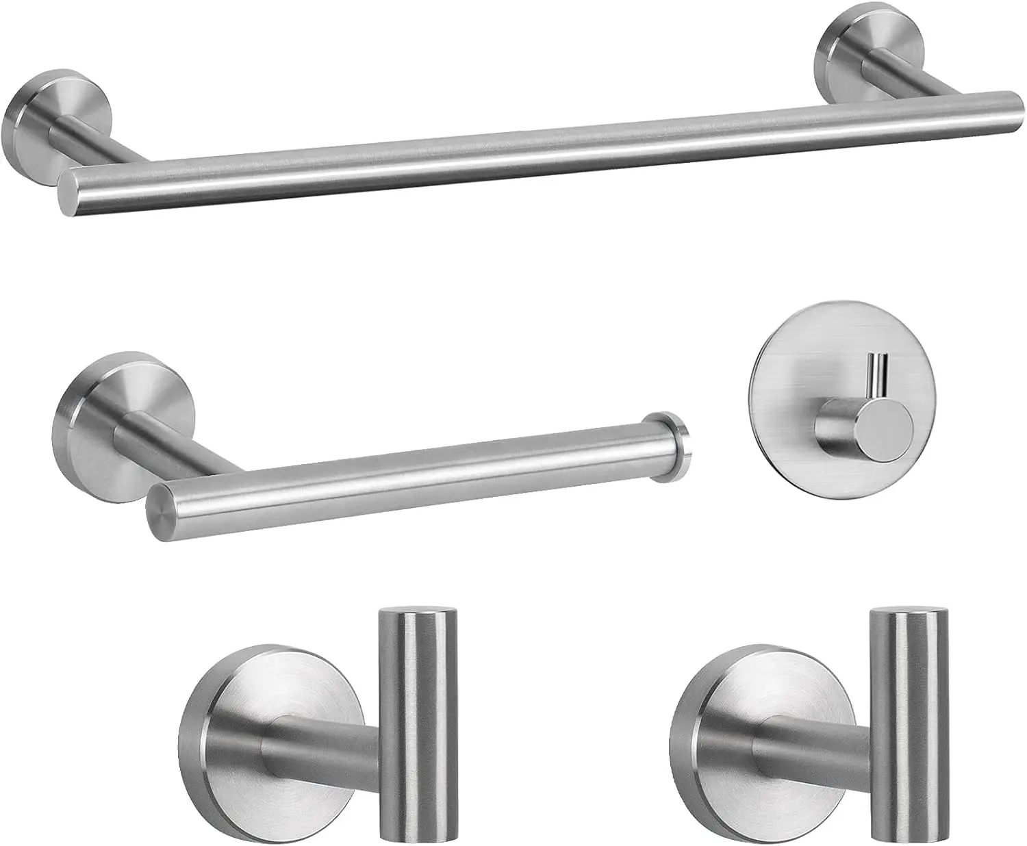 

Bathroom Hardware Set SUS 304 Thicken Stainless Steel-Towel Bar Set Include 16" Towel Rod, Toilet Paper Holder, Multifu