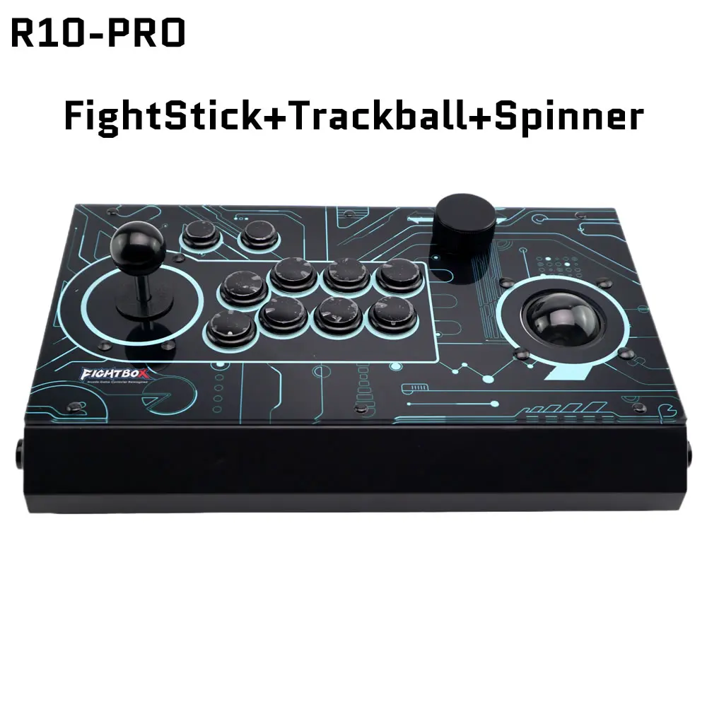 FightBox R10-PRO Arcade Fighting Joystick with Trackball and Spinner, Retro Game Controller For PC/PS 3/S WITCH