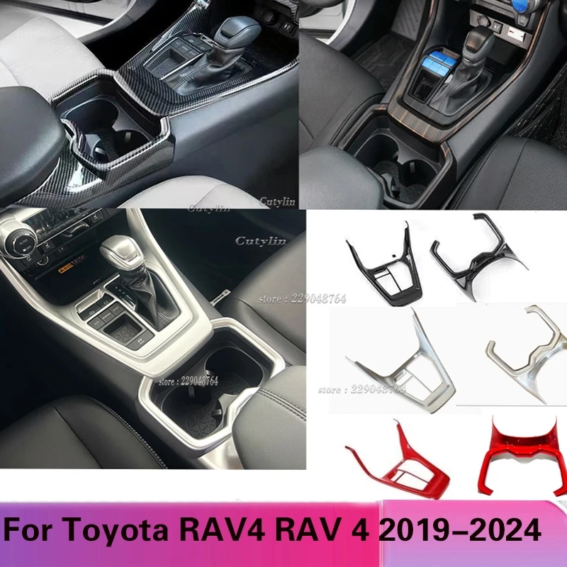 

LHD RHD For Toyota RAV4 RAV 4 2019-2021 2022 2023 2024 ABS Gear Shift Panel Water Cup Holder Sticke car Interior Accessories Cut