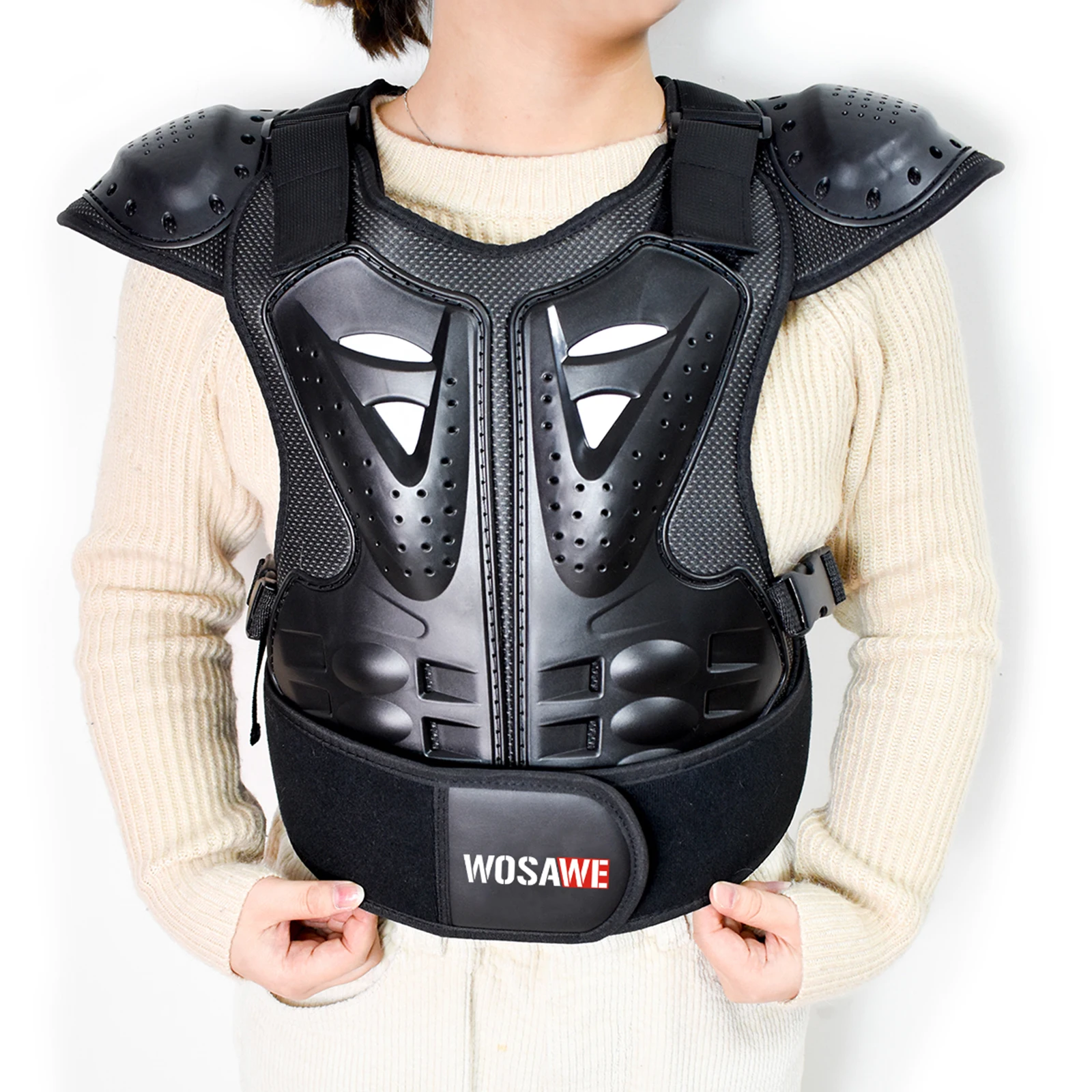 WOSAWE Children's Jacket Spine Chest Equipment Motocross Skateboard Moto Jacket Motorcycle Gear Moto Kids Jacket