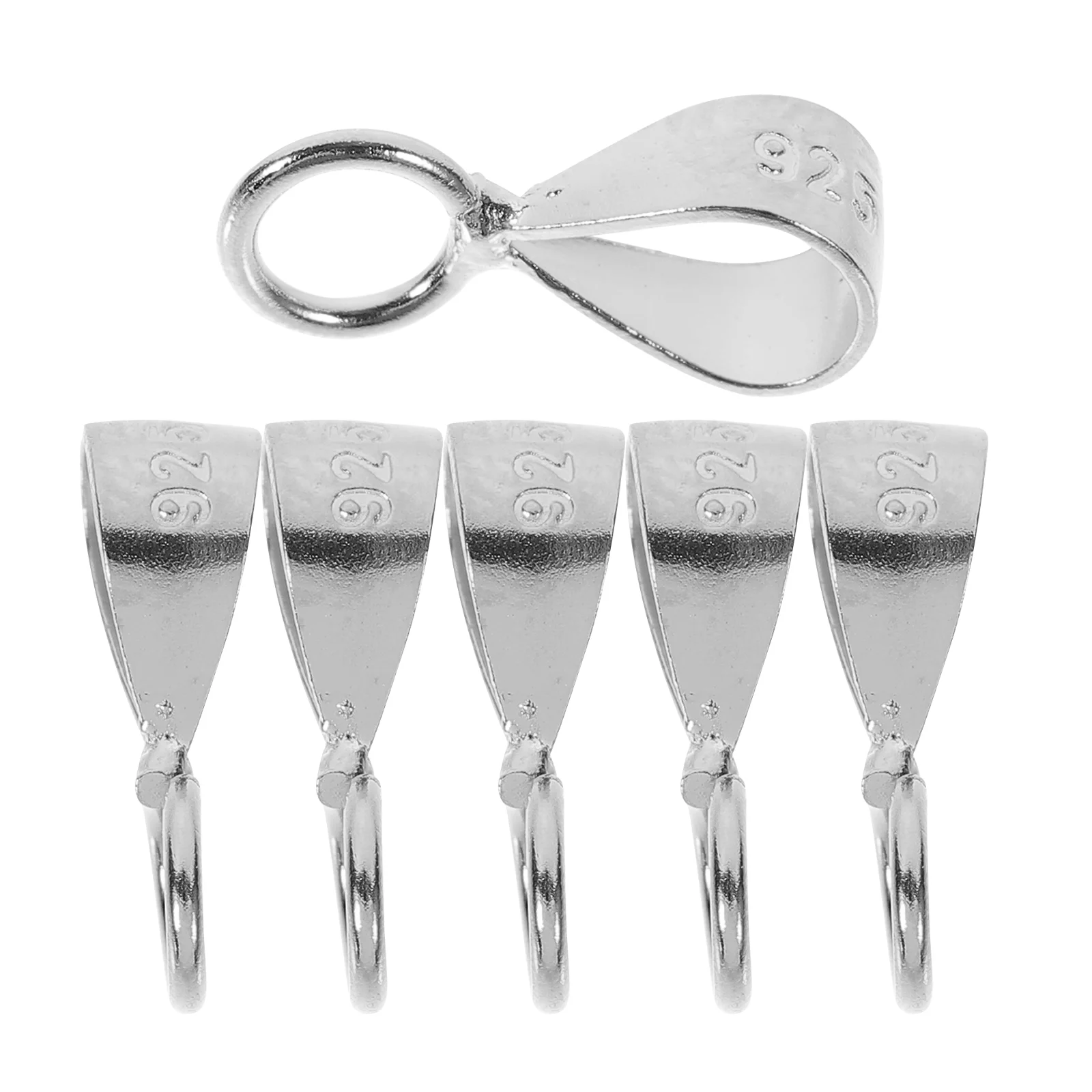 

6 Pcs 925 Silver Adjustable Opening Pendant Buckle ( Plated) 6pcs Bead Charms Locket Tight