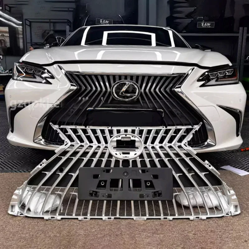 Plating Chromate Radiator Grilles For Lexus ES200 2018/2023h 260 E300 Racing Grilles Bumpers Body Kit Hood Gloss Black