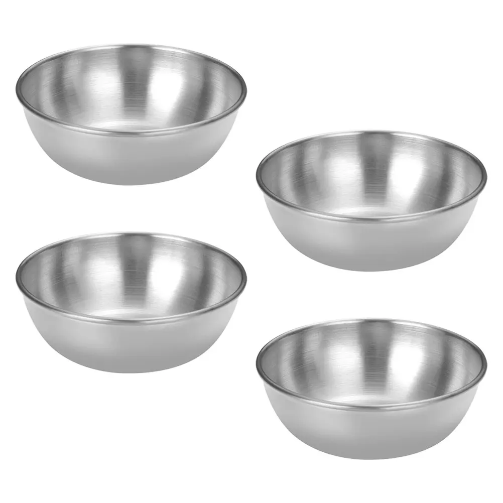 

4pcs Stainless Sauce Bowls Dipping Containers Silver Easy Clean 8cm Home Stainless Steel Bowls Commercial Kitchen Accessories