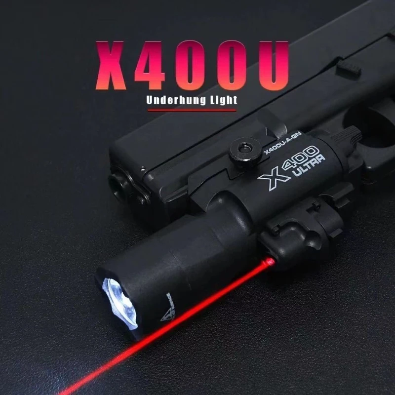 

X400U Nylon Two-in-one High-intensity Flashlight Laser Pointer Fits 20mm Rail for Toy Airsoft Guns Hunting CS Matches