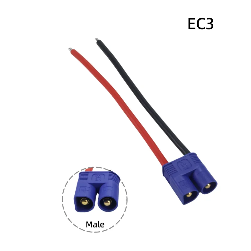 EC3 Male Female Bullet Connector Plug Pigtail Cable 10cm 16AWG Silicone Wire for RC Lipo Battery FPV Car Boat