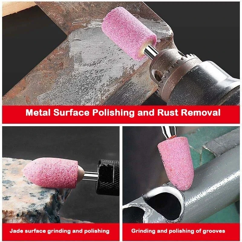 Rotary Grinding Stone Bits 3/4/5/6/8/10/12mm Abrasive Mounted Stone Sharpening Bit Set With 3mm Shank Fits for Rotary Tool