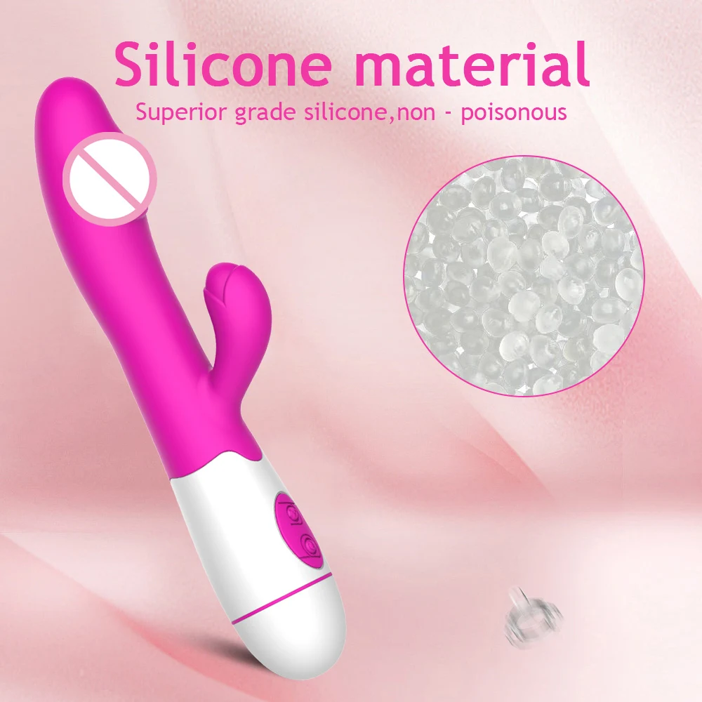 30 Speed Rechargeable Rabbit Vibrator Dual Motor Silicone Vagina Dildo Female Mastrubator Clit G Spot Massage Sex Toys for Women