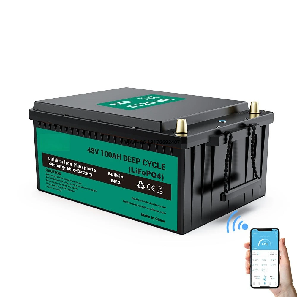 Custom 12V-48V Rechargeable Lithium Ion Battery Pack Lifepo4 Solar for RV Marine Golf Cart-High Capacity 100Ah-600Ah