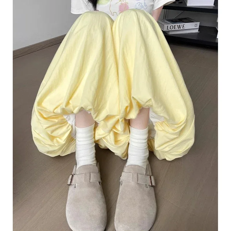 2025 여성 한국 패션 와이드 레그 팬츠 여성 시크 디자이너 하이 웨이스트 트라우저 레이디 배기 얇은 캐주얼 데일리 팬츠