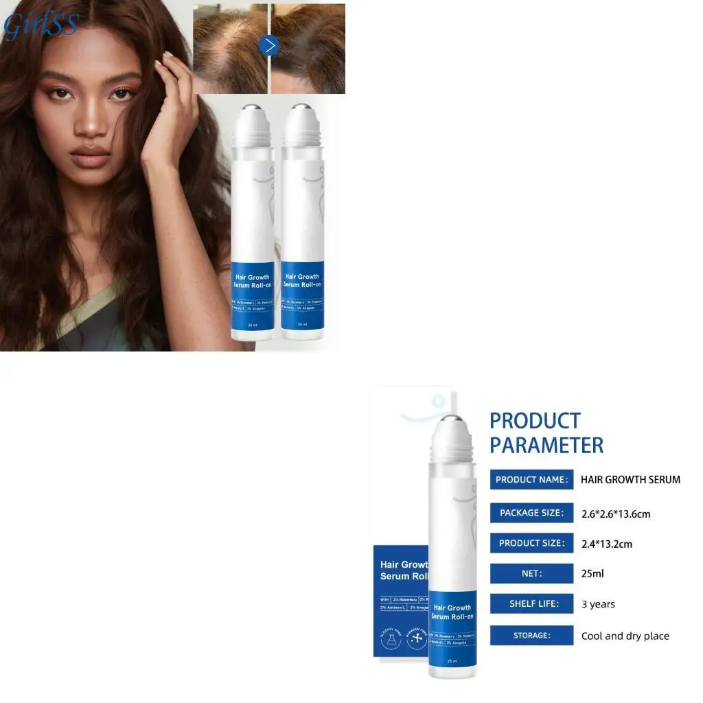 Rosemary Infused Scalp Care Roll On Improves Hair Density Growth Support 25ml T4MB