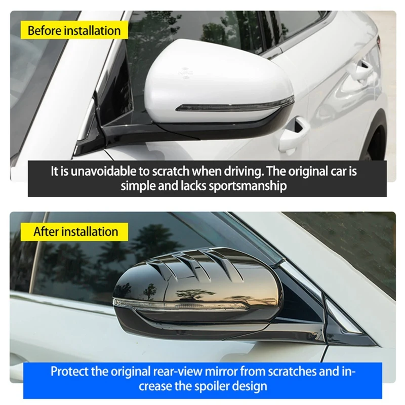 Side Rearview Mirror Cap For BYD Atto 3 Yuan Plus 2022 2023 Rearview Mirror Cover ,Black