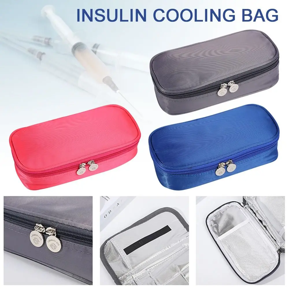 Portable with 2 Gel Diabetic Pocket Medicla Cooler Pill Protector Drug Freezer for Diabetes Insulin Cooling Bag