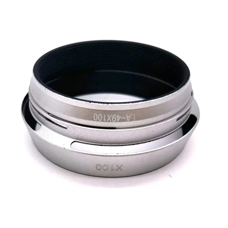 Silver LH-X100 49mm Lens Adapter Ring Metal Lens Hood For Fuji X100 X70 X100S X100T hood adapter ring