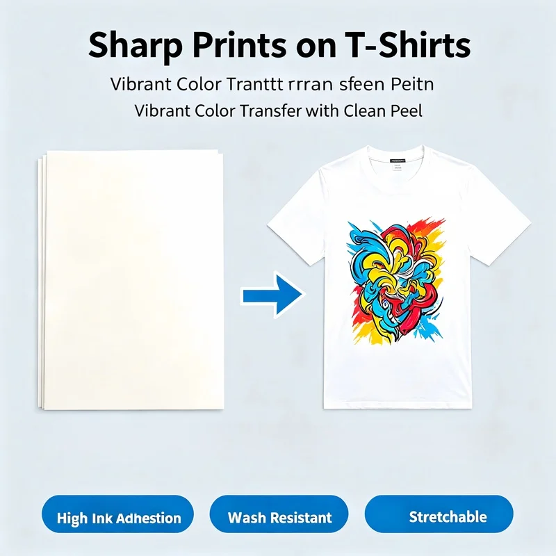 DTF White Ink Heat Transfer Film A3 Matte Printing Film Double-Sided Heat Transfer Printing Film Instant Tear Easy to peel
