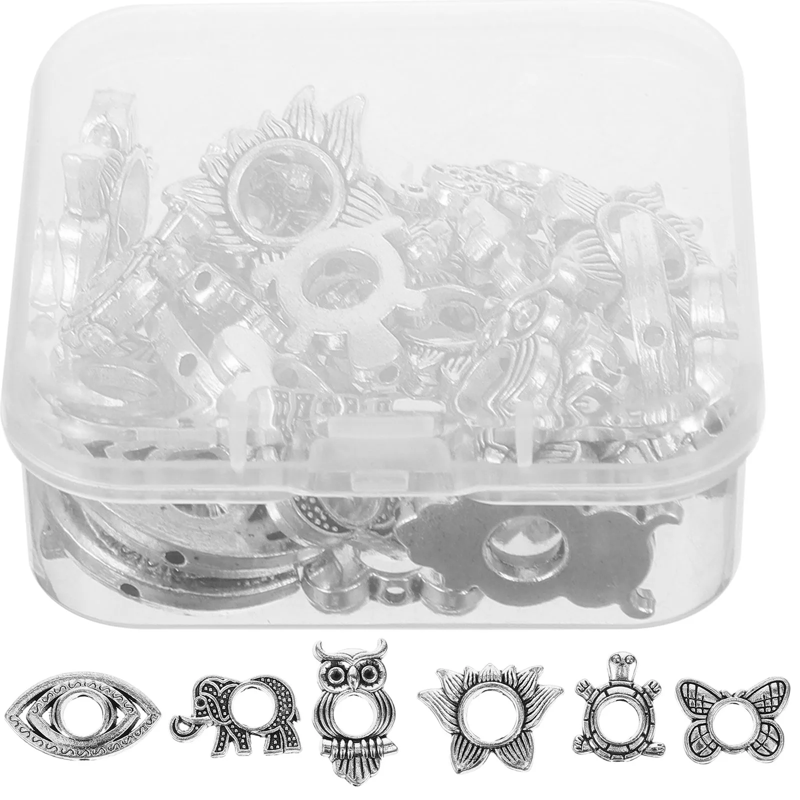 

30pcs 1 Box Of Metal Spacer Beads For Diy Jewelry Making Handmade Necklace Earrings Bracelets Craft Kits Creative Shaped Loose