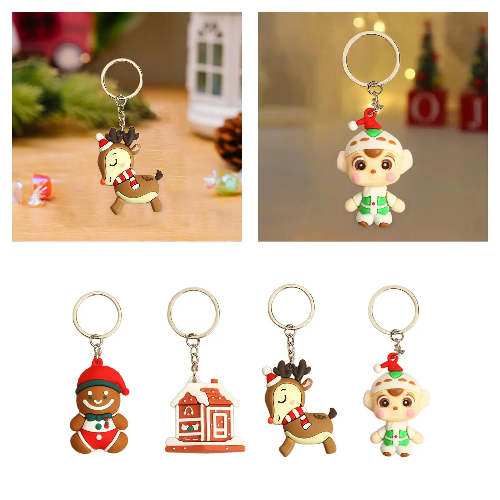 Christmas Keychain Ornament Figure Pendant Party Favor Christmas Gift Wallet Decoration Xmas Key Chain Keyring Xmas Festival image 4