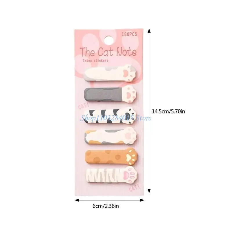 R6FF 180 fogli kitten Note adesive Pagina Marker Note adesive Adesivo per indice del pad memoria