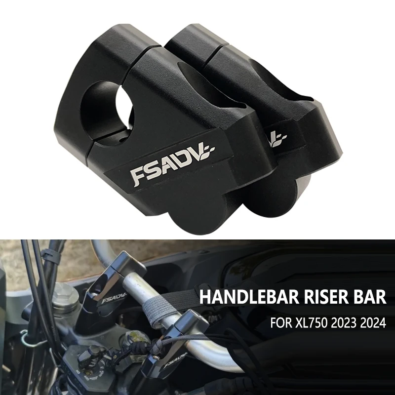 Motorcycle Handlebar Riser Bar Mount Handle Clamp Silver Black For Honda XL750 Transalp XL 750 Transalp750 XL750 2023 2024