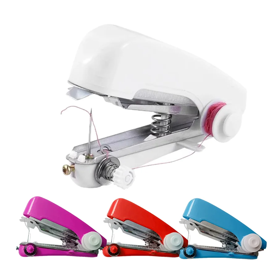 

2pcs Multicolor Mini Handheld Sewing Machine Lightweight Portable for Household Clothes Thin Fabric Handheld Accessories XJM