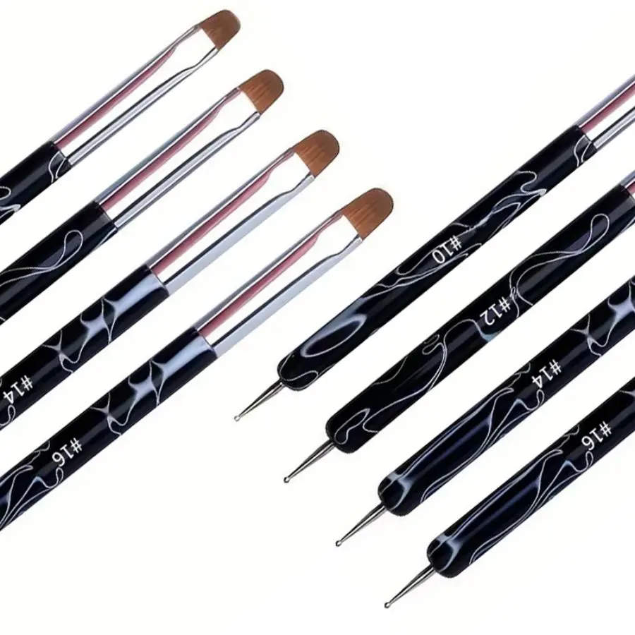 Dual-Ended Nail Art Brushes And Dotting Pens Set, Professional Manicure Detailing Tools, French Nail Art Pen Kit