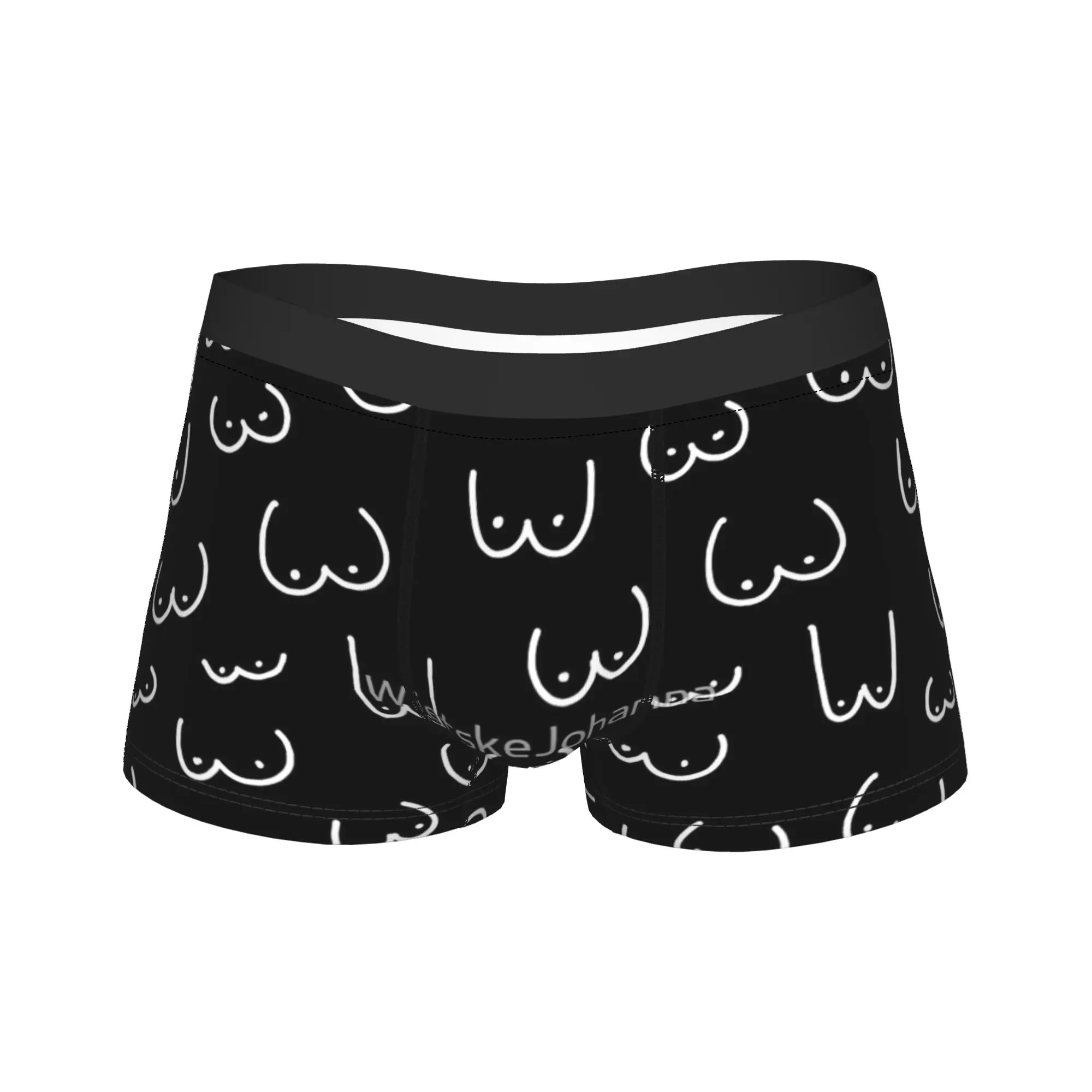 Black And White Drawing Of Boobs Underwear  Novelty Underpants Design Shorts Briefs For Male Pouch Plus Size Trunk