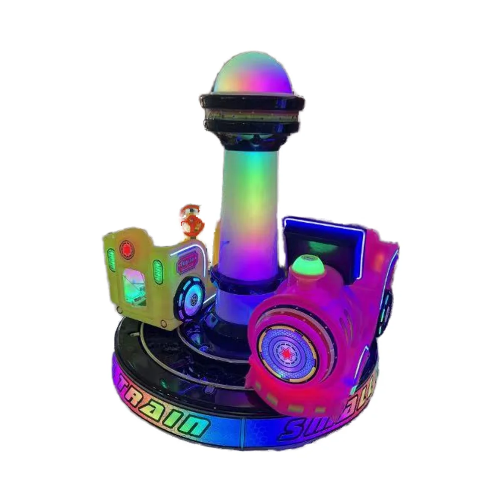 Hot Sale Indoor Playground Coin Operated Kiddie Rides Game Machine Small Fairground 2 Seats Electric Train Ride for Kids
