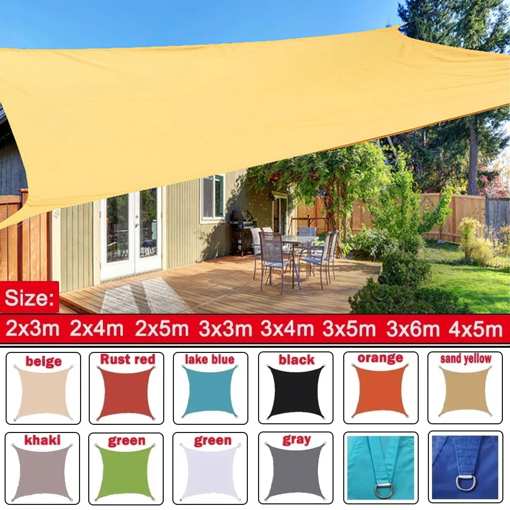 

Водонепроницаемый садовый теневой парус, прямоугольный треугольный садовый навес с веревками, УФ-блок, солнцезащитный козырек для патио, солнцезащитные навесы, солнцезащитный козырек