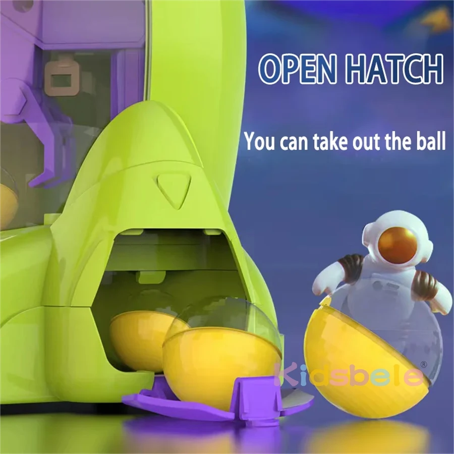 Children\'s Rocket Ball Machine Toy Claw Machine Boy Small Home Cartoon Gacha Tabletop Game