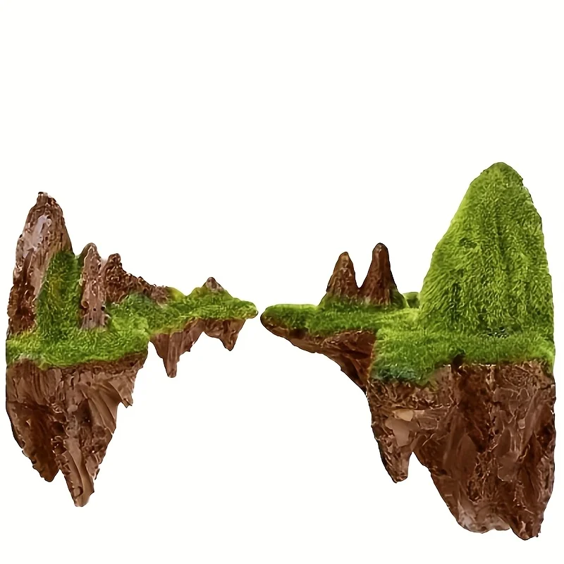 Kreatives hängendes Insel-Dekor-Set – schwimmende Steine, künstliche Pflanzen, Höhlen für Aquarien und Aquarien