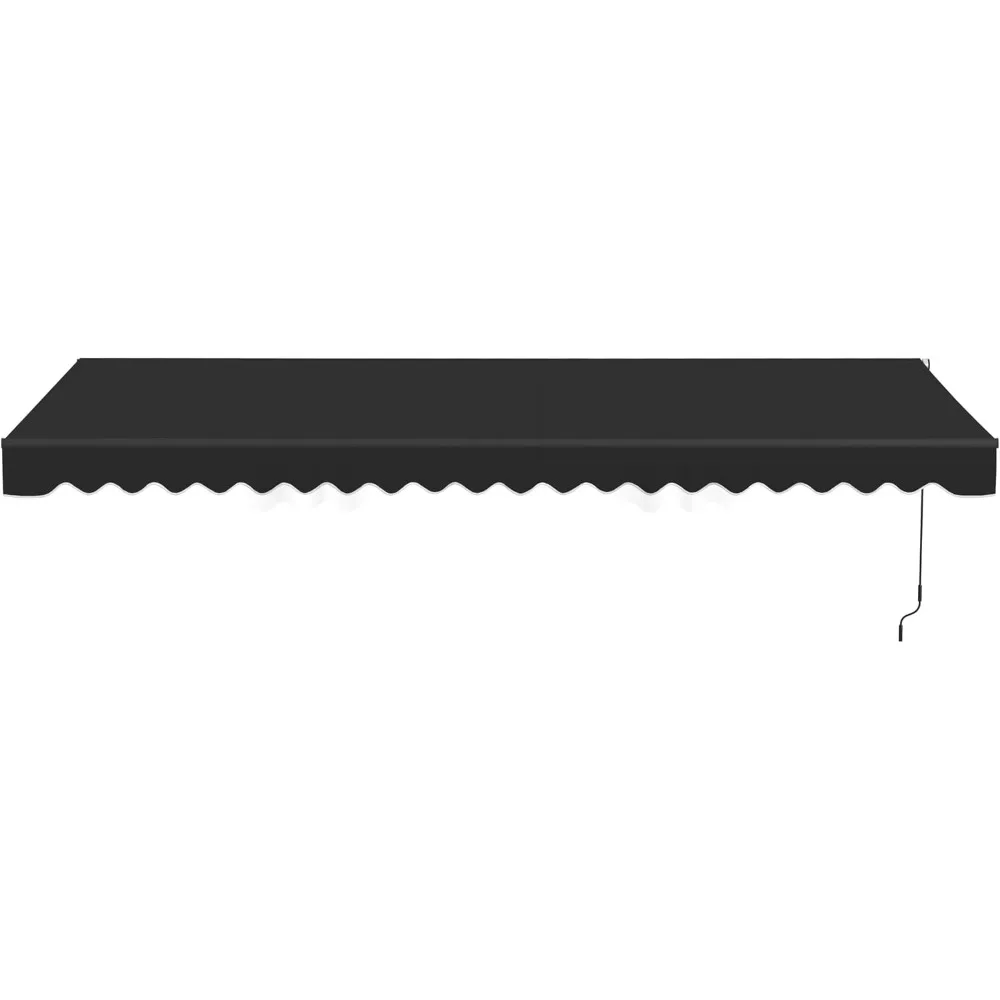 Retractable Sunshade Caribbean Black 16x10: Waterproof Fabric, Remote Control, Rust-Free Aluminum