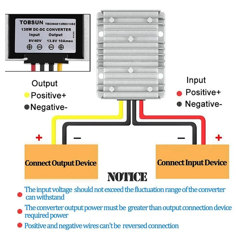 DC Automatic Buck Boost Converter DC 8V-40V To 13.8V 10A Step Down Up Voltage Regulator Waterproof Voltage Reducer