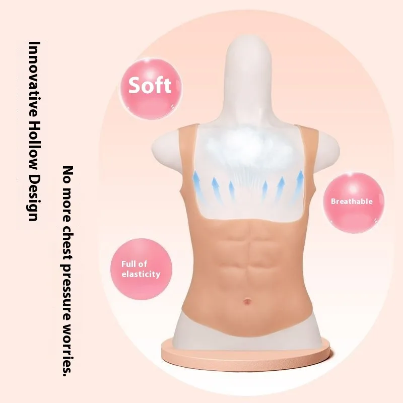 Siliconen Spier Shirt Vrouwen Abs Borst Cosplay Kostuum Fitness Props Fake Abs Six Pack Buik Beeldhouwen Party Prestaties Kleding