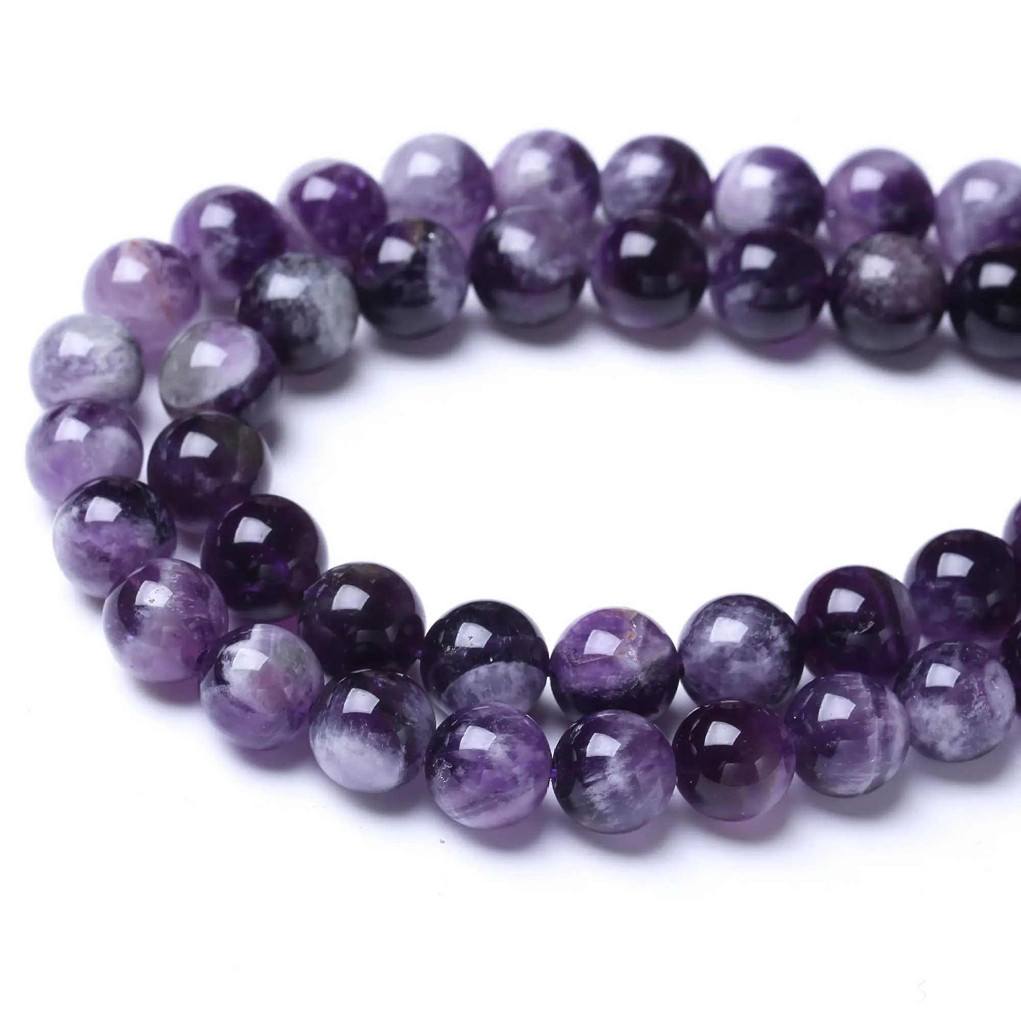 Natural Stone Beads 4-10mm Dream Purple Amethysts  Round Loose Spacer Beads for Jewelry Making DIY Bracelets Earring Accessories