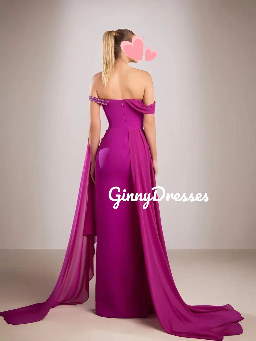 Abiti da festa Colonna Personalizza Abito da sera Spalle scoperte Perline al pavimento Cerniera Maniche corte Abiti da compleanno Lux