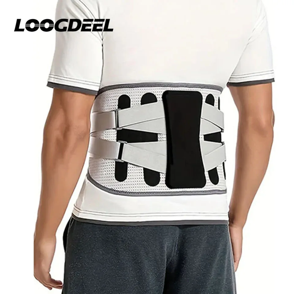 LOOGDEEL Waistband Back Guard Brace Lumbar Support Pain Relief Adjustable Waist Fixed Belt Fitness Steel Plate Support Men Women