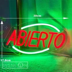 Spanish Neon LED Sign for Wall Decor, Neon Signs for Coffee Shop, Studio Room, Disco Club, Bar, Restaurant, Open Decor