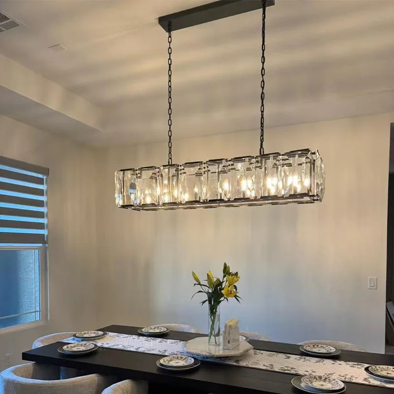 2025 new light luxury hardware chandelier with K9 crystal lustre, suitable for dining room, living room ceiling decoration