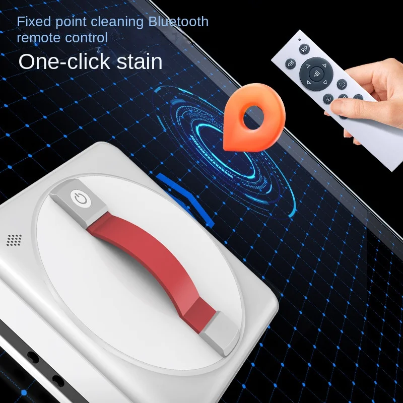 Cepillo de limpieza eléctrico fino para el hogar, limpiador de ventanas inteligente totalmente automático, aplicación de voz, robot limpiador de ventanas