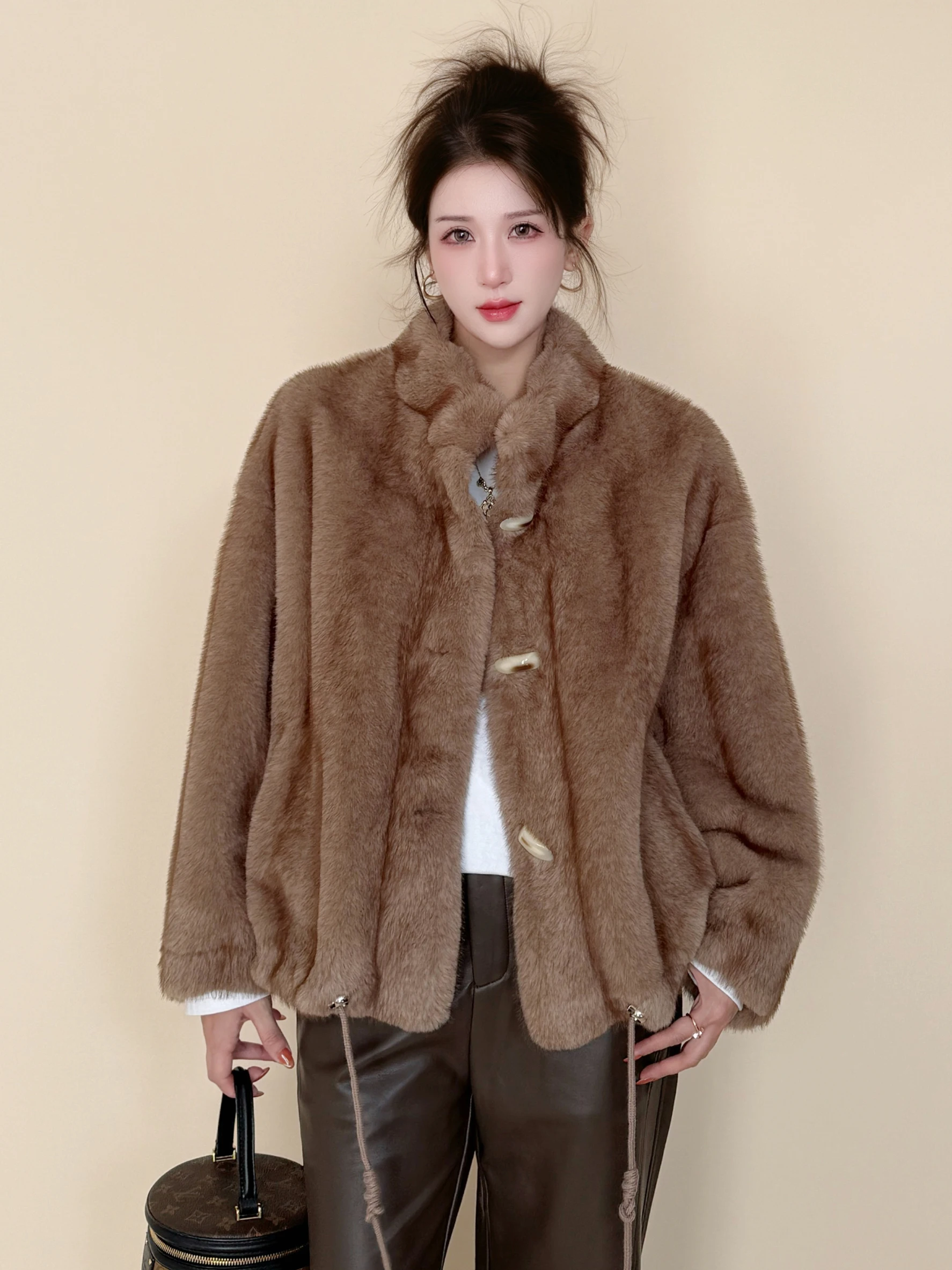 

VANGIIR длинная шуба из меха, женская экологически чистая шуба из норки, натуральная кожа и мех, винтажная куртка с поясом на талии