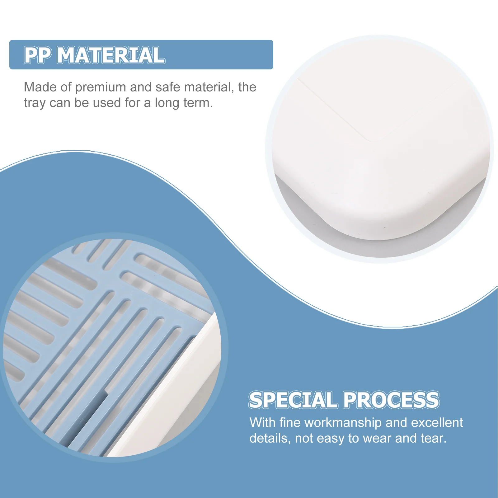 

Double-Layer Draining Tea Tray PP Material Non-Skid Tea Set Plate Multi-Function Fruit Candy Snack Holder for Home