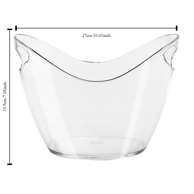 4L Transparent Ice Cube Storage Bucket Home Bar Accessories Beer Wine Chiller Champagne Can Holder Ice Bucket Container